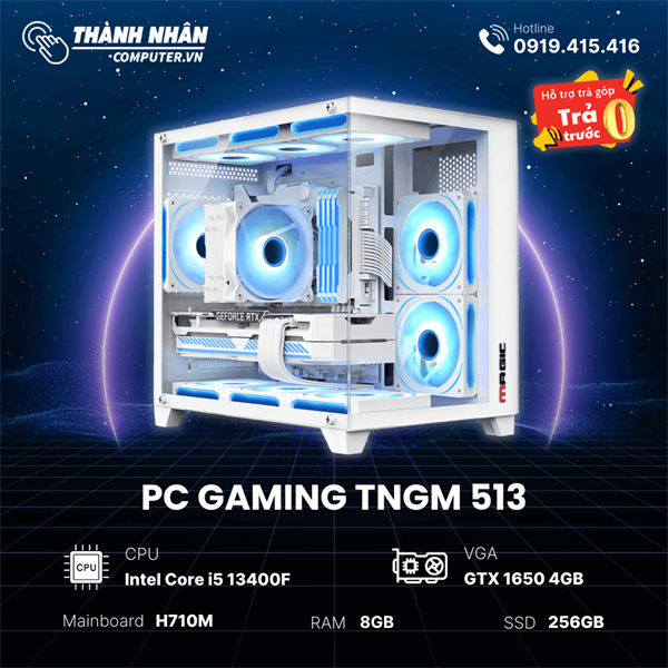 PC Gaming TNGM-313/513/713 Intel Core i3 13100F/13400F/13700F - Ram 8GB - SSD 256GB VGA GTX 1650 4GB